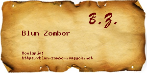 Blun Zombor névjegykártya
